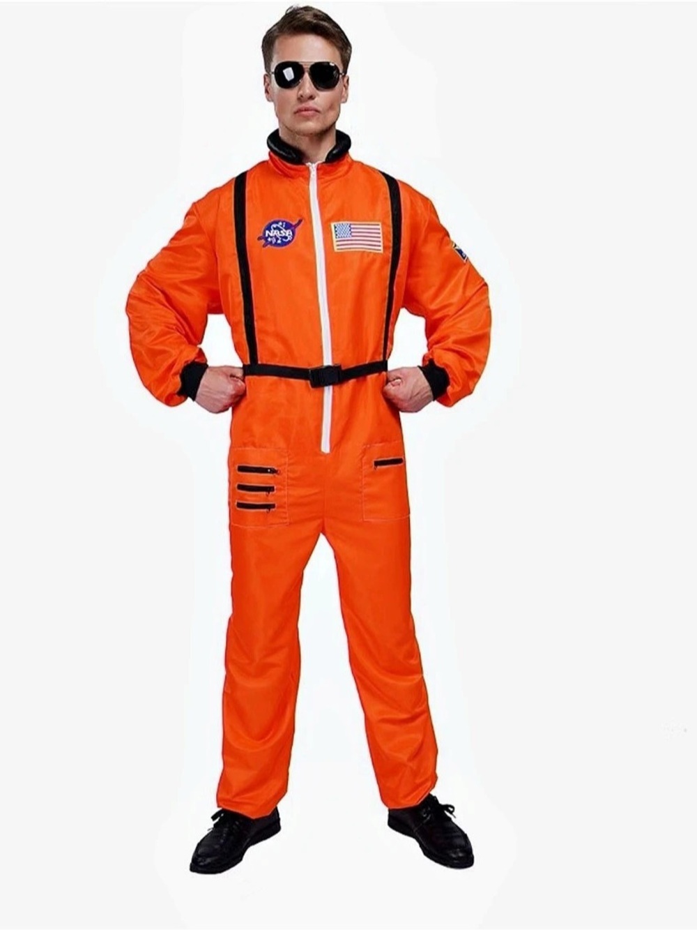 Halloween Costume! MAXIM Party Supplies Astronaut jumpsuit Orange & Black Large